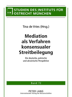 cover image of Mediation als Verfahren konsensualer Streitbeilegung